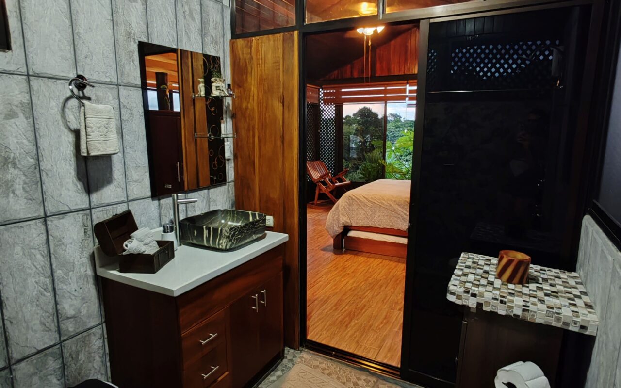 tropical bungalow with mountain views